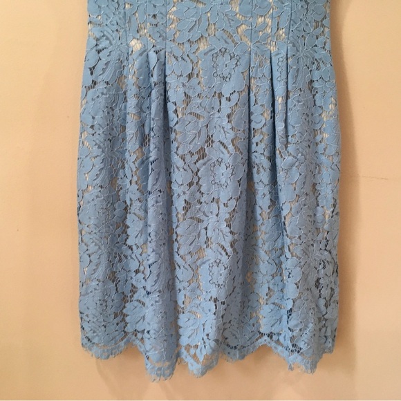 VINCE CAMUTO Women’s 4 Fit&flare Dress Blue Lace Overlay Wedding Formal Evening - Picture 5 of 10